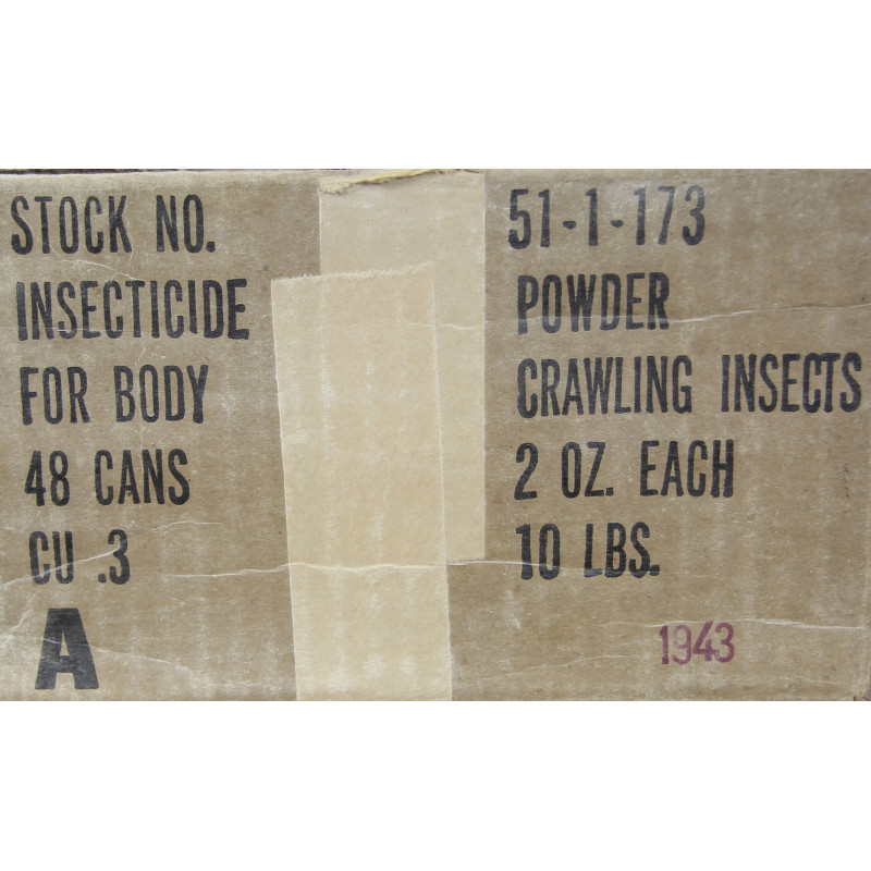 Boîte de poudre insecticide, US Army, McCormick & Co. 1943