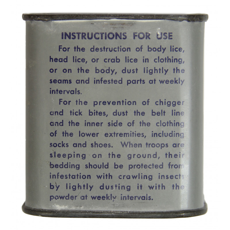 Boîte de poudre insecticide, US Army, McCormick & Co. 1943