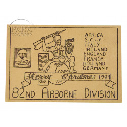 Card, Merry Christmas, 82nd Airborne Div., 1944