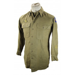 Chemise moutarde, US Army, 100th Infantry Division, 14 1/2 x 32