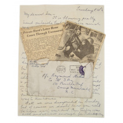 Letter, Pfc. Ray Geddes, Camp Mackall, 501st PIR, 1943