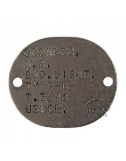 Dog tag, Officer, USMC, Guadalcanal