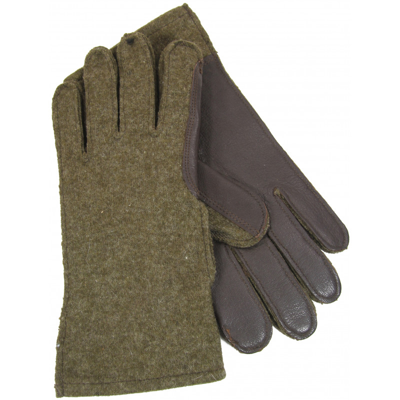 Paire de gants cuir brun type officier allié 1944-1945 US Army taille 9 