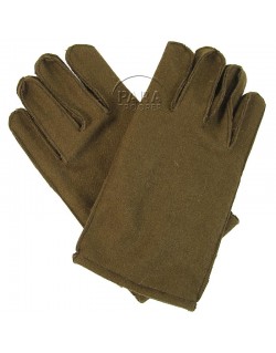 Gloves, Wool, with leather palm