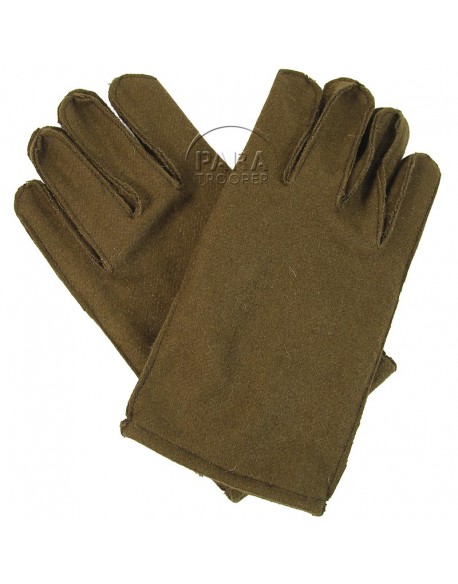 Gloves, Wool, with leather palm