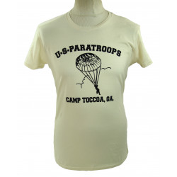 T-shirt, US PARATROOPS Camp Toccoa, FLOCKED