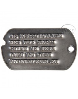 Plaques d'identité US à graver (dog tag's), ww2