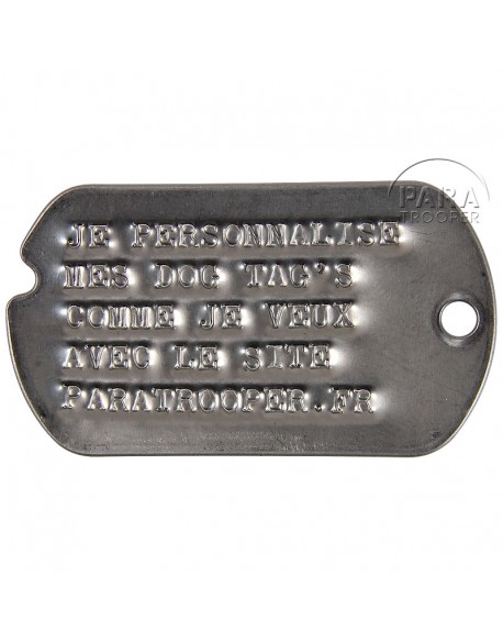 Plaques d'identité US à graver (dog tag's), ww2