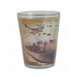 Verre à liqueur D-Day Normandie, journal