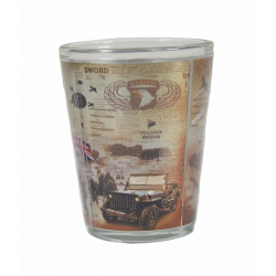 Verre à liqueur D-Day Normandie, journal
