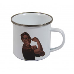 Cup, Enameled Metal, Rosie the Riveter