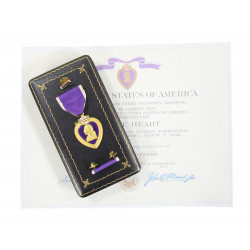 Medal, Purple Heart, Pfc. John Florida, 313th Inf. Reg., 79th Inf. Div., WIA Cherbourg