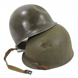 Helmet, Shell, M1, Swivel Bales, with Firestone Liner, Battle-damaged, Pvt. Raymond Rediske