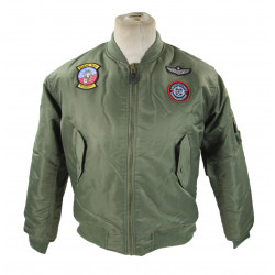 Blouson de pilote US, enfant, kaki