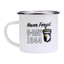 Quart émaillé, blanc, D-Day 1944