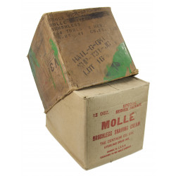 Cardboard, Container, MOLLE brushless shaving cream, 1944