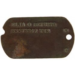 Dog Tag, Cpl. Elia Defusto, USAAF, ETO