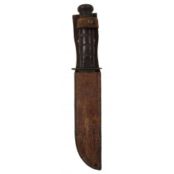 Couteau de combat KA-BAR, USMC, avec fourreau en cuir