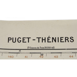 Carte de Puget-Théniers, Sud-Est de la France, Opération Dragoon, 1944