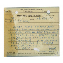 Message, First Airborne Task Force, 16 août 1944, Gen. Frederick - Lt. Gen. Patch