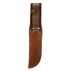 Knife, Cattaraugus 225Q, with Leather Scabbard, Named