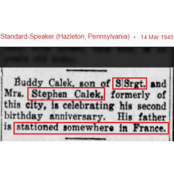 Plaques d'identité, Dog Tags, S/Sgt. Stephen Calek, 309th Service Group, 9th Air Force, USAAF, ETO