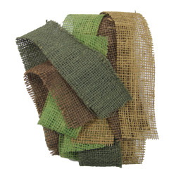 Burlap, Jute, M1 helmet camouflage netting, Green & brown