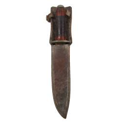 Couteau de combat, fabrication artisanale, avec fourreau en cuir