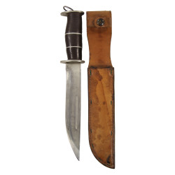 Couteau de combat type EGW, avec fourreau en cuir