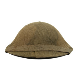 Helmet, Mk II, British, BMB-TTC, 1940, with Camouflaged Burlap Cover