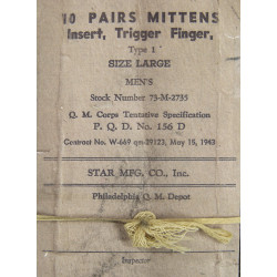 Mittens, Shell, Trigger Finger, Wool, 1943