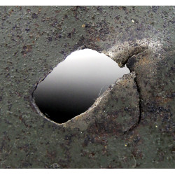 Casque M1, 5th Infantry Division, impacté