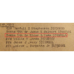 Grouping, T/5 Elmer Mass, 2nd Inf. Reg., 5th Infantry Division