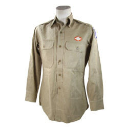 Shirt, Cotton, Khaki, 50th Signal Bn., XVIII Airborne Corps, Battle of the Bulge, Harzé