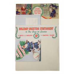 Papier à lettre Noel 1943, US Navy, / 5 feuillets & 5 enveloppes assorties