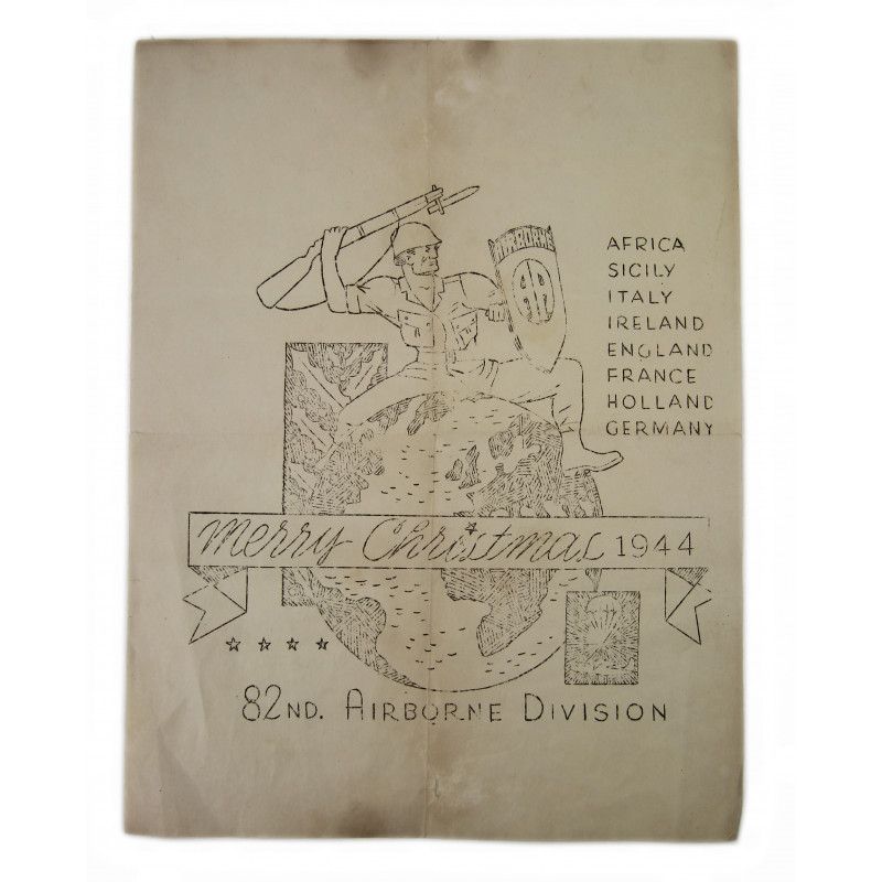 Card, Merry Christmas, 82nd Airborne Div., 1944