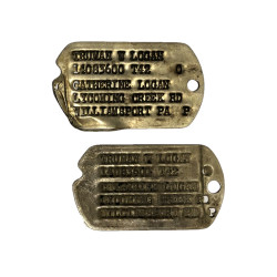 Plaques d'identité, Dog Tags, Cpl. Truman Logan, Medic, USAAF