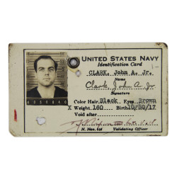 Card, Identification, US Navy, BM1c John Clark, USS Barry & USS Watts