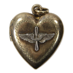 Pendant, Locket, Sweetheart, US Army Air Forces, Sterling, Gold-Filled