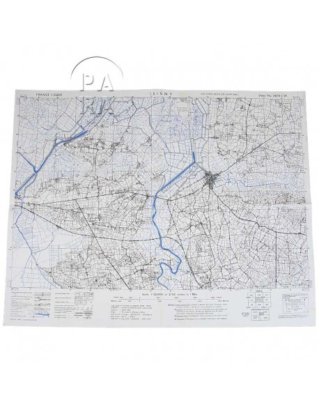 Map, US Army, Carentan / Isigny