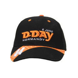 Casquette noire, D-Day Normandy, broderie orange