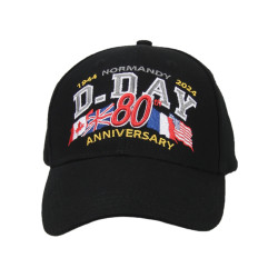Cap, Baseball, 80th Anniversary, D-Day Normandy, Black