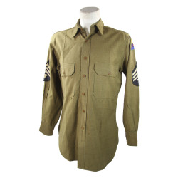 Chemise moutarde, Technician 4th Grade, 3rd Armored Division, 14 1/2 x 32