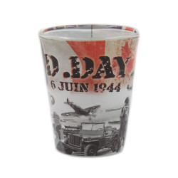 Shot glass, D-Day Flags