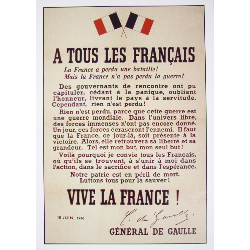Poster, Resistant call, June 18, 1940