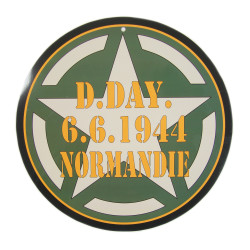 Plaque en métal D-Day 6.6.1944, Normandie, ronde