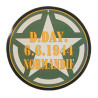 Plaque en métal D-Day 6.6.1944, Normandie, ronde