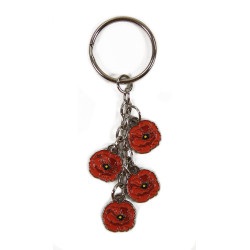 Porte-clés breloque, mini coquelicot