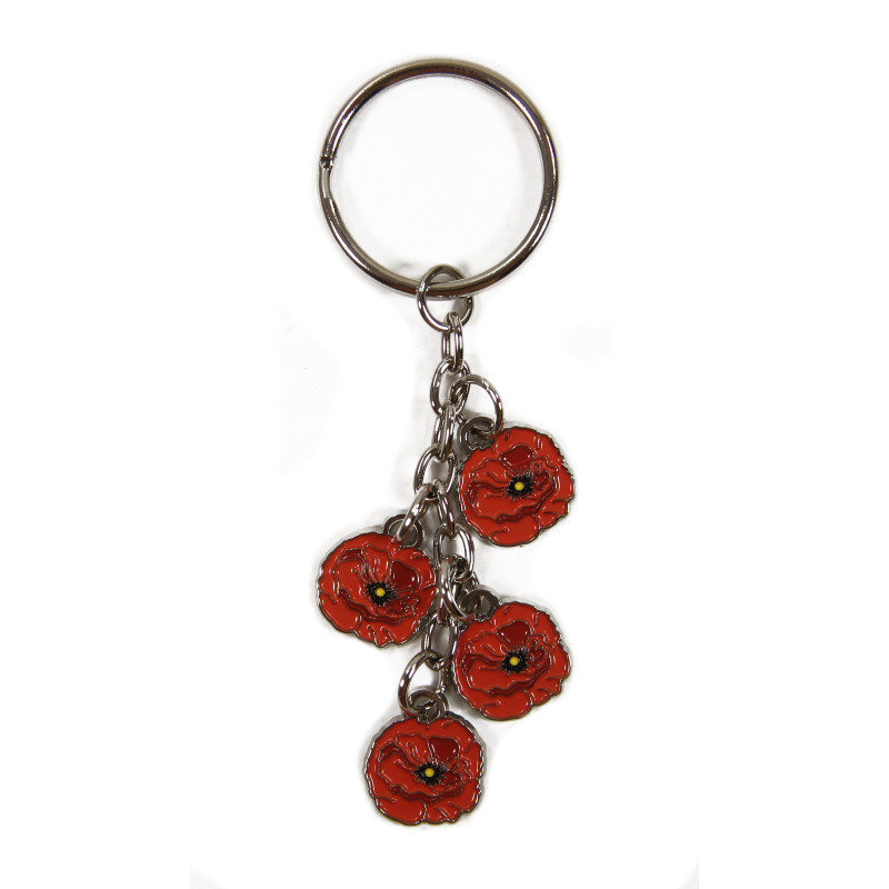 Porte-clés breloque, mini coquelicot
