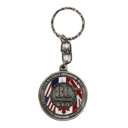 Porte-clés, 80e Anniversaire du débarquement, rond, argent